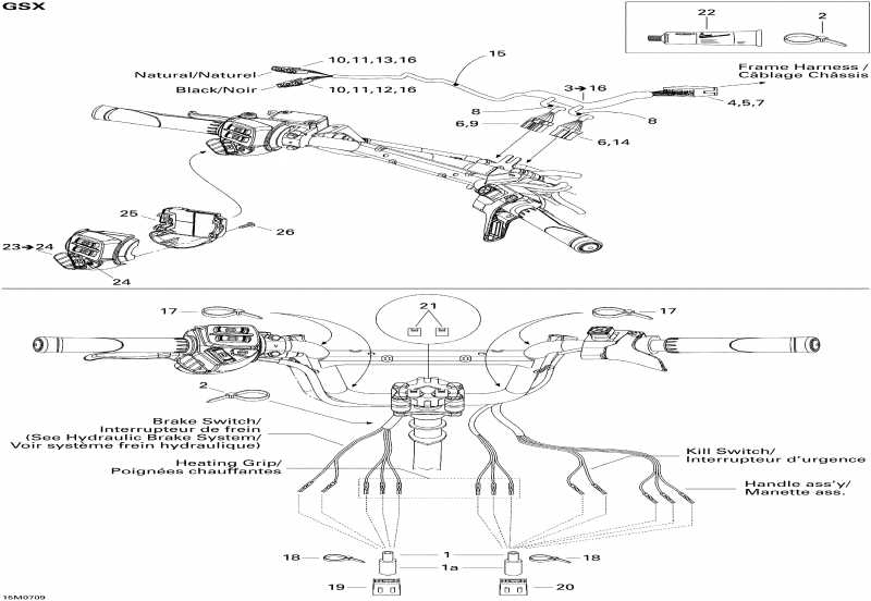  ski-doo GSX 550F, 2007  - Steering Wiring Harness