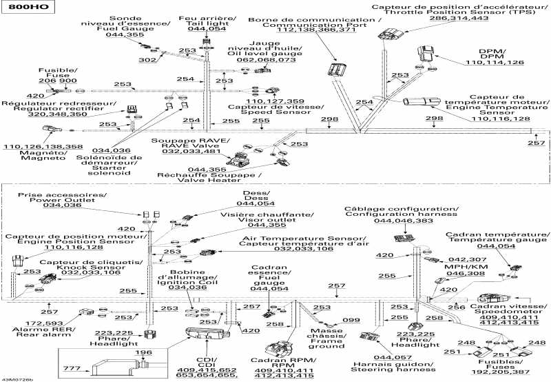  Skidoo GTX LTD 800 HO PTEK, 2007  - Electrical Harness 800ho