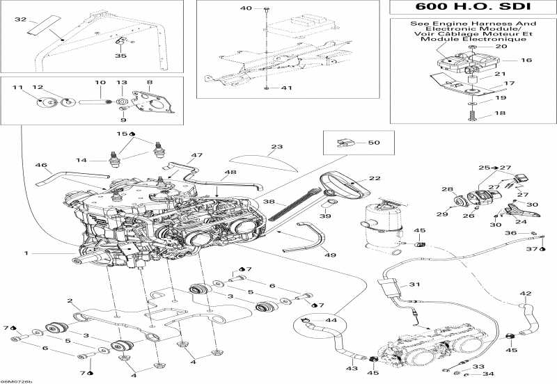 snowmobile  GTX Sport 600 HO SDI, 2007 - Engine 600hosdi