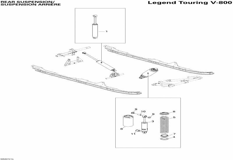  Skidoo Legend Touring V800, 2007  - Rear Suspension Shocks Touring