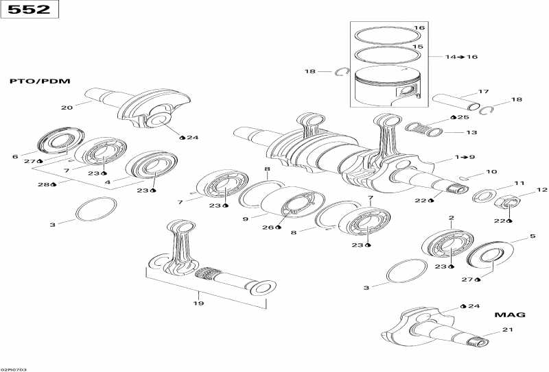 snowmobile - Crankshaft, Piston And Cylinder