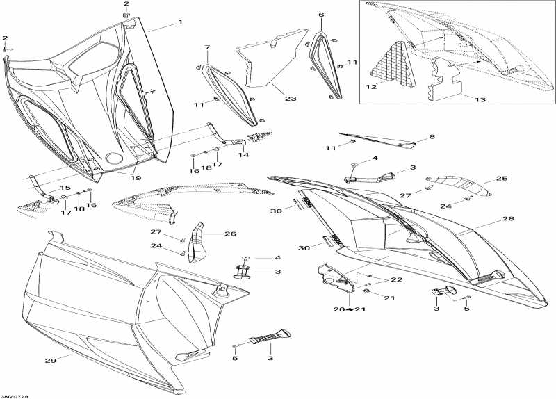 snowmobile Skidoo MX Z Renegade X 600 HO SDI, 2007 - Hood Renx