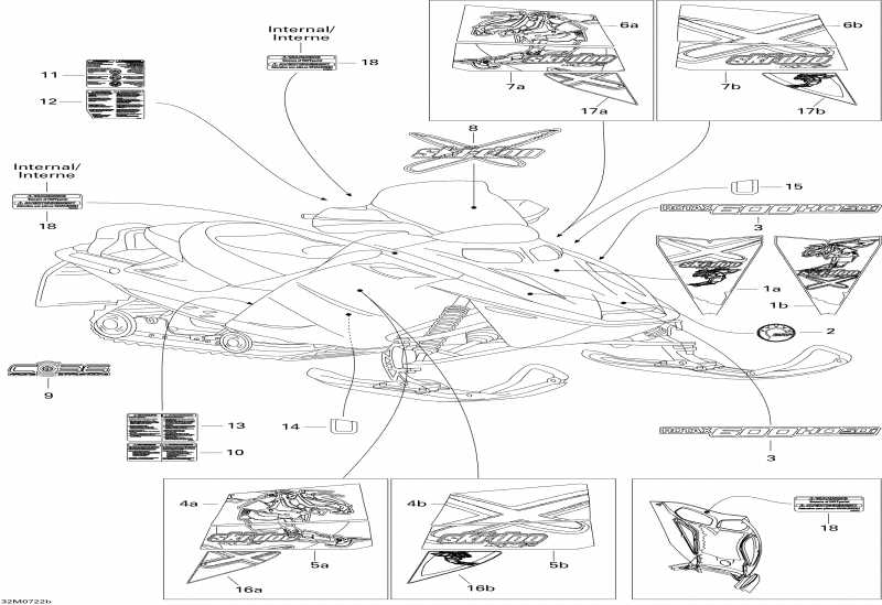  Ski Doo  MX Z X 600 HO SDI, 2007 - Decals X