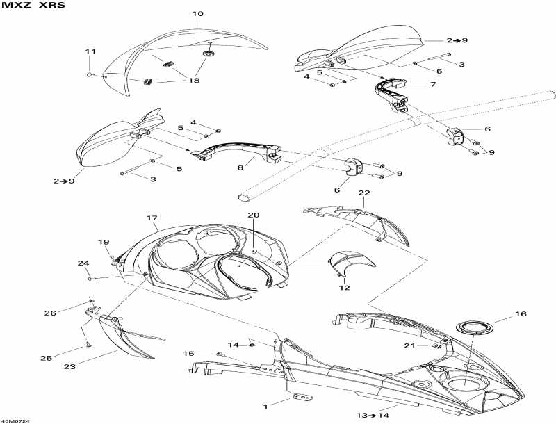 BRP SkiDoo  MX Z XRS 800 HO PTEK, 2007 - Windshield And Console 800
