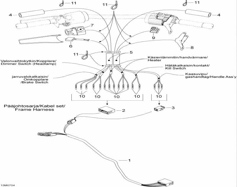 snowmobile   Skandic LT 440F, 2007 - Steering Wiring Harness