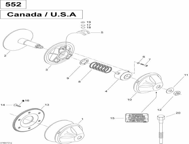 BRP SkiDoo Skandic SUV 550F, 2007  - Drive Pulley 550f Suv