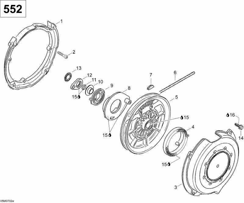 Ski Doo Skandic SWT 550F, 2007  - Rewind Starter 550