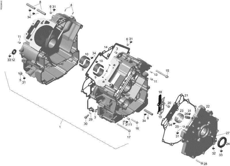 snowmobile Skidoo ������ Skandic SWT V-800, 2007 - Crankcase