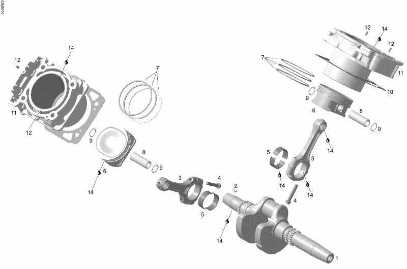  SkiDoo  Skandic SWT V-800, 2007 - Crankshaft And Pistons