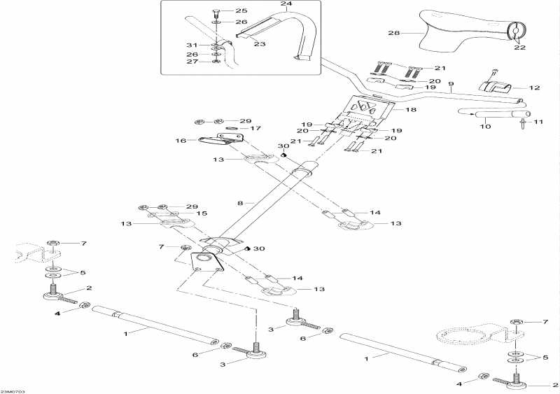  SKIDOO  Skandic SWT V-800, 2007 - Steering System