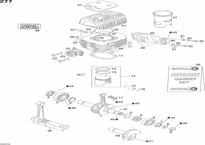 Skidoo Skandic Tundra 300F, 2007 - Crankshaft, Piston And Cylinder