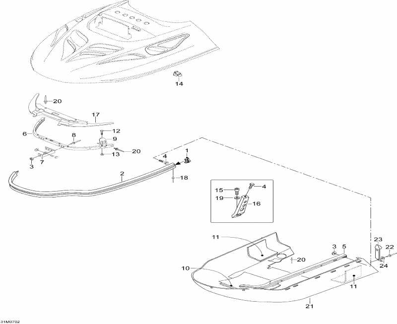 Ski-doo - Bottom Pan Wt 550