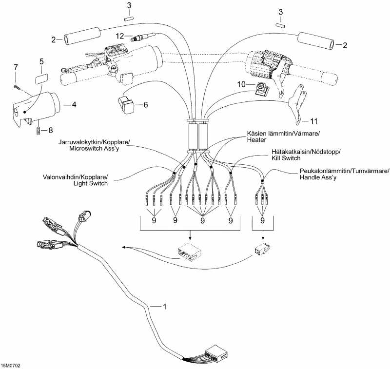  BRP SkiDoo Skandic WT 550F, 2007  - Steering Wiring Harness Wt 550