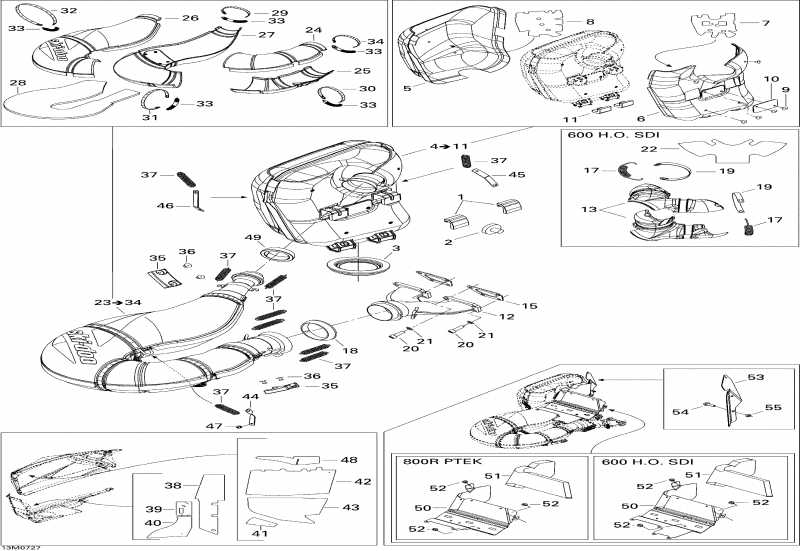 snowmobile SkiDoo  Summit Adrenaline 800R, 2007 - Exhaust System 800r