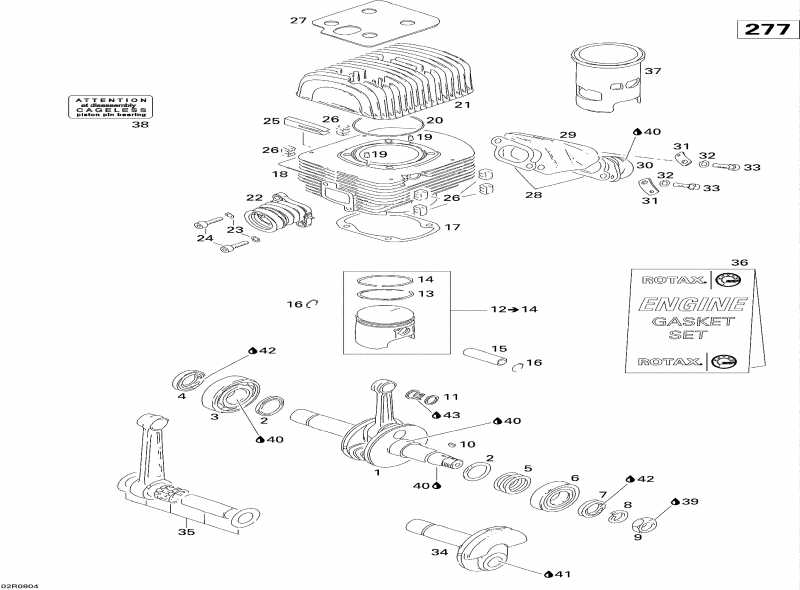 snowmobile Skidoo ������ Freestyle SESSION 300F, 2008 - Crankshaft, Piston And Cylinder