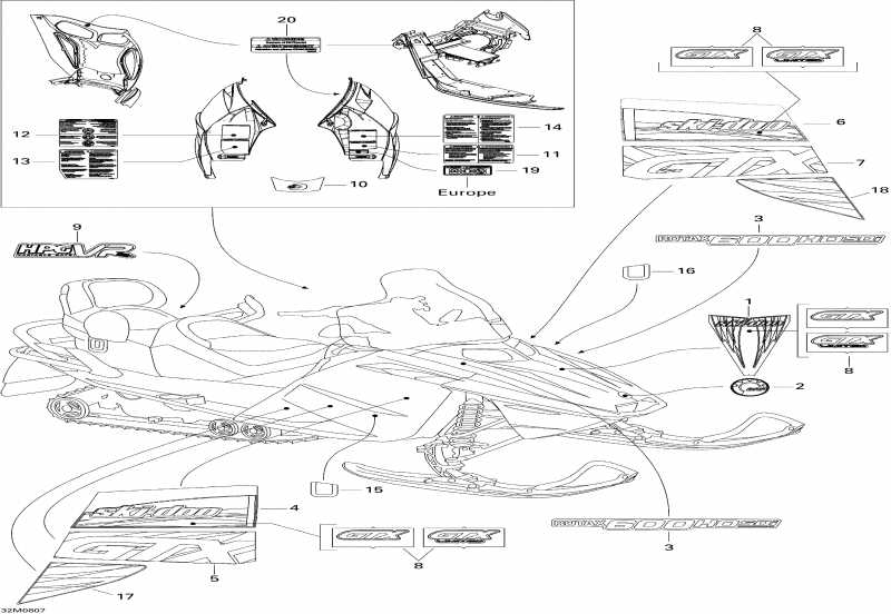 �������� Skidoo GTX SPORT 600 HO SDI, 2008 ������ - Decals Sport