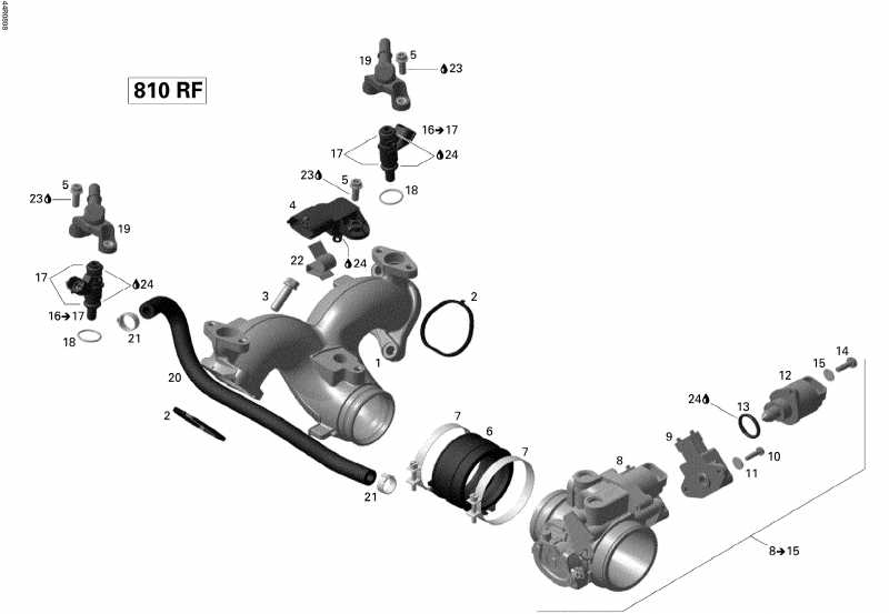 Skidoo Legend Touring V800, 2008 - Intake Manifold And Throttle Body