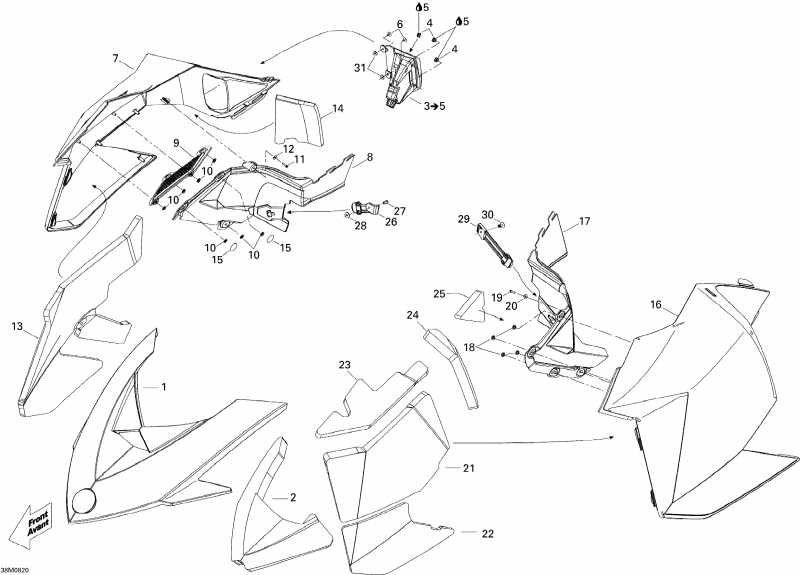  BRP MX Z 600RS, 2008 - Hood