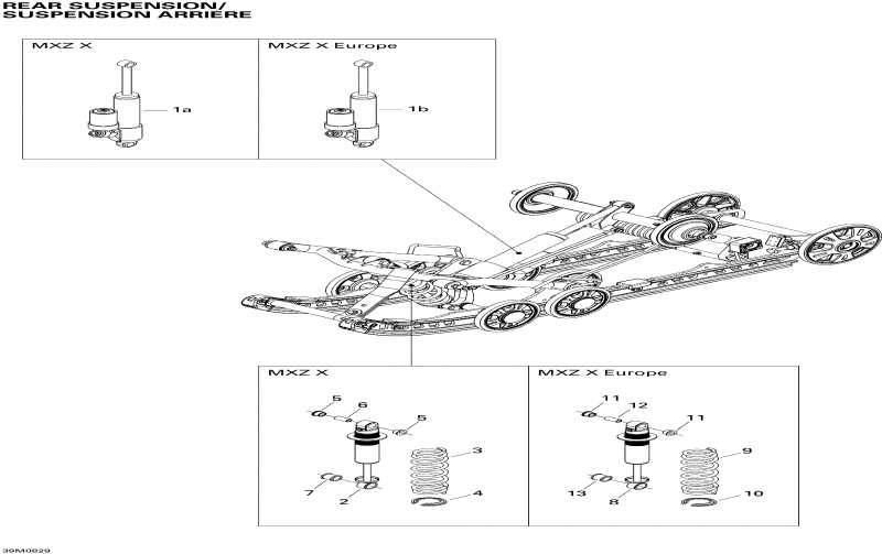 snowmobile ski-doo  MX Z X 800R, 2008 - Rear Suspension Shocks