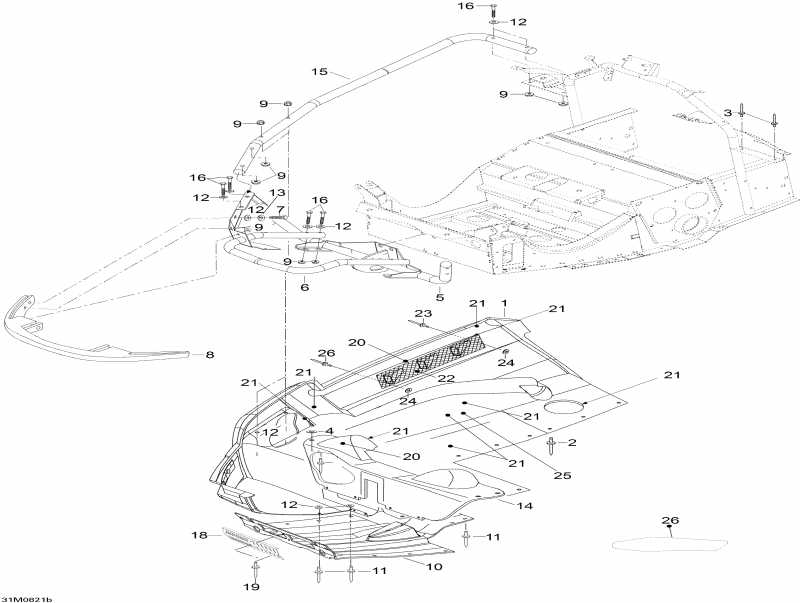  Skidoo Skandic SUV 600HO SDI, 2008  - Bottom Pan 600ho Sdi