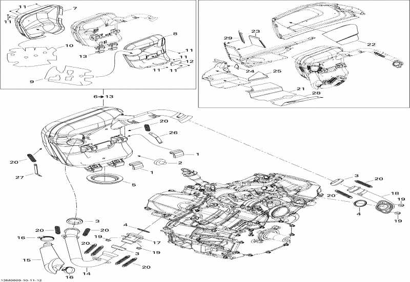 snowmobile  Skandic Tundra LT V-800, 2008 - Exhaust System
