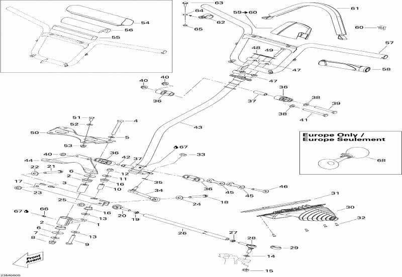 snowmobile Skidoo ������ Summit 550F, 2008 - Steering