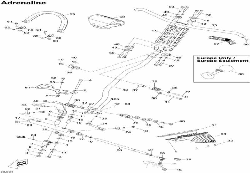  SKIDOO  Summit Adrenaline 600HO SDI, 2008 - Steering