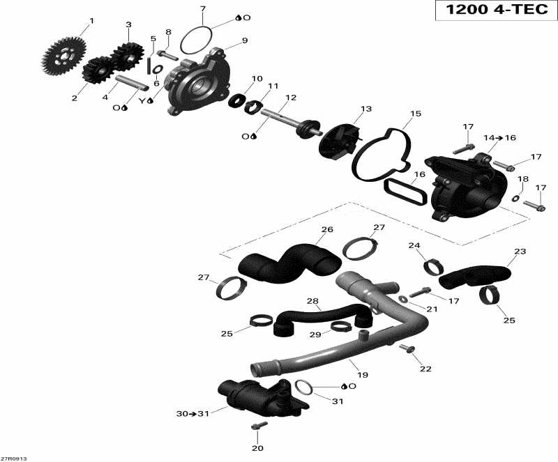 Ski-doo GTX SE 1200 4-TEC, 2009 - Engine Cooling