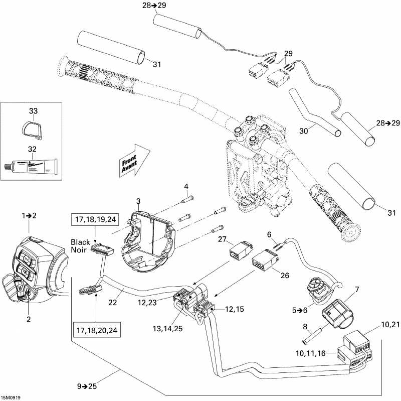 SkiDoo GTX SE 1200 4-TEC, 2009  - Steering Wiring Harness