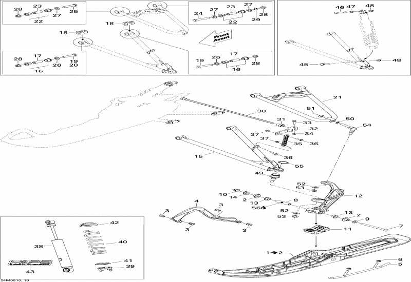 snowmobile ski-doo - Front Suspension And Ski