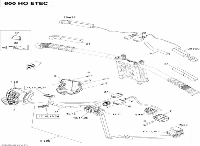  Skidoo  MX Z 50TH Anniversary, 2009 - Steering Wiring Harness