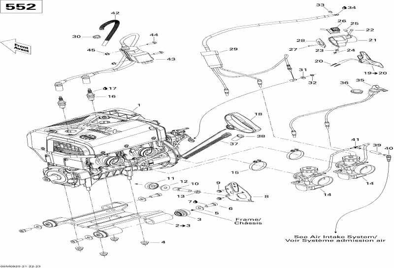 snowmobile  MX Z 550X , 2009 ������ - Engine And Engine Support