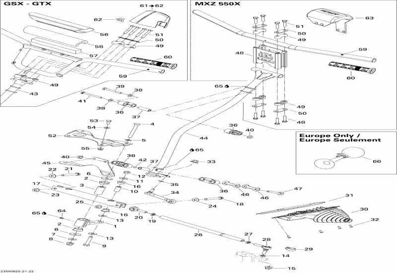  ski-doo  MX Z 550X , 2009 - Steering