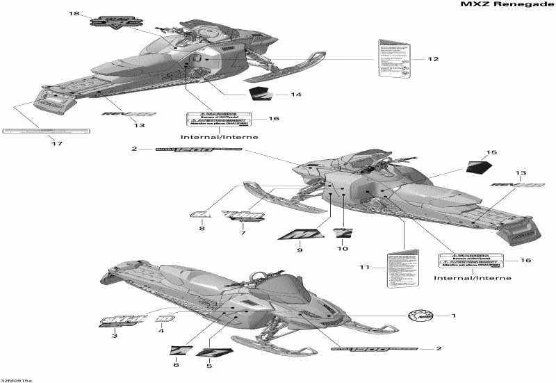 Skidoo  MX Z Renegade 1200 4-TEC, 2009 - Decals Renegade