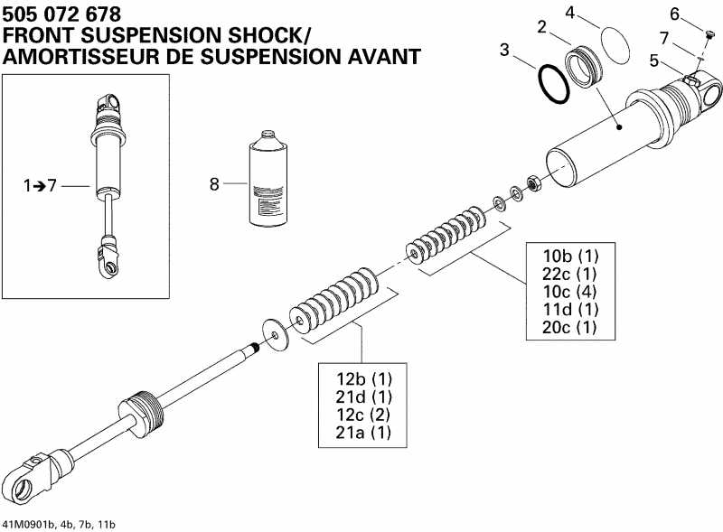  SKIDOO MX Z TNT 500SS, 2009  - Take Apart Shock, Front