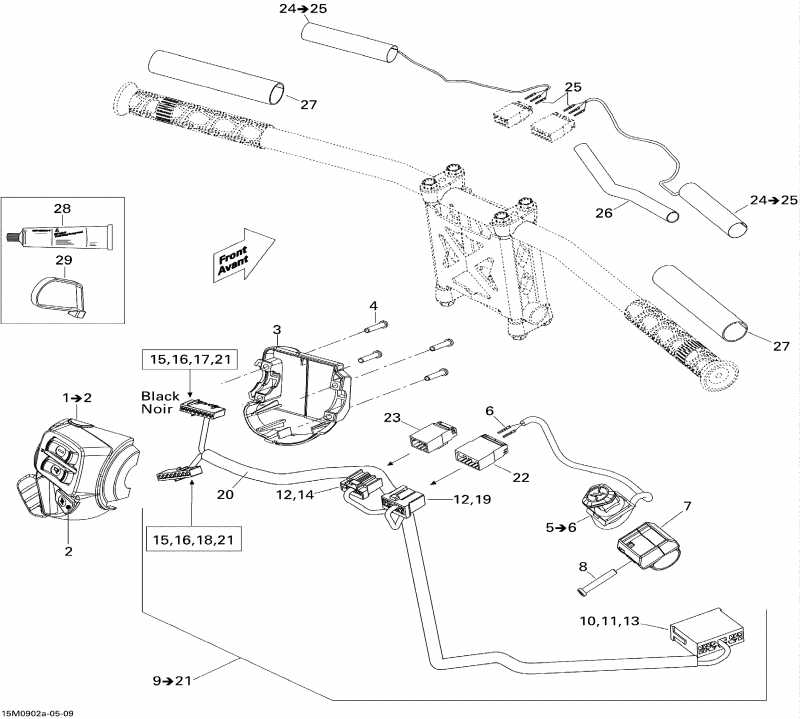 snowmobile Skidoo MX Z Trail, 2009  - Steering Wiring Harness