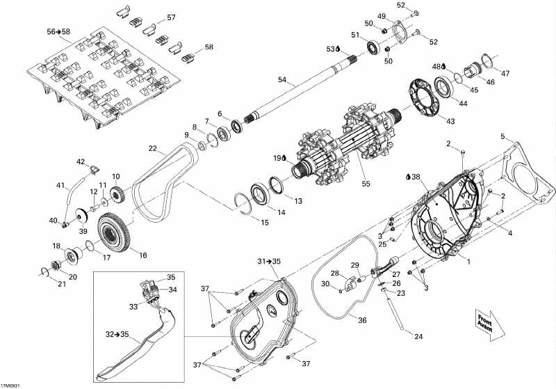 snowmobile SkiDoo MX Z X 600RS, 2009  - Drive System