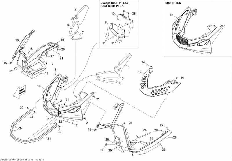 BRP SkiDoo  MX Z X 800R PTEK, 2009 - Bottom Pan 800r