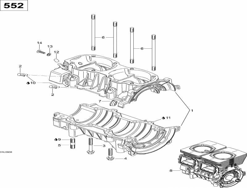 ski-doo ������ Skandic SUV, 2009 - Crankcase