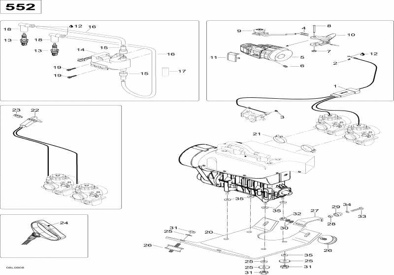 snowmobile SKIDOO Skandic SUV, 2009  - Engine And Engine Support