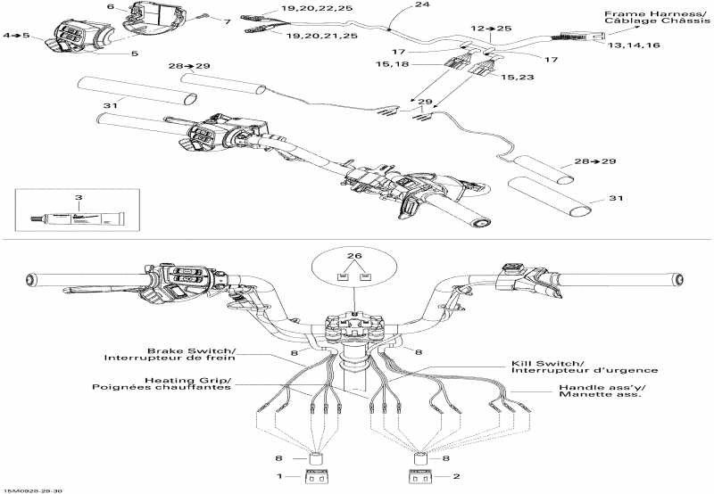 SKIDOO  Skandic Tundra LT V800 4-TEC, 2009 - Steering Wiring Harness