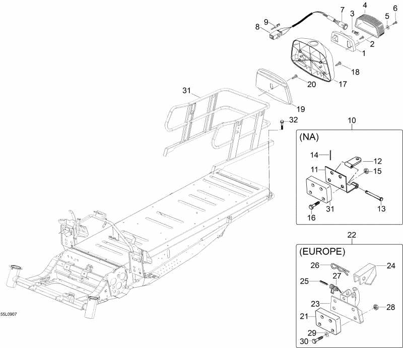  SKIDOO  Skandic WT 550F, 2009 - Luggage Rack