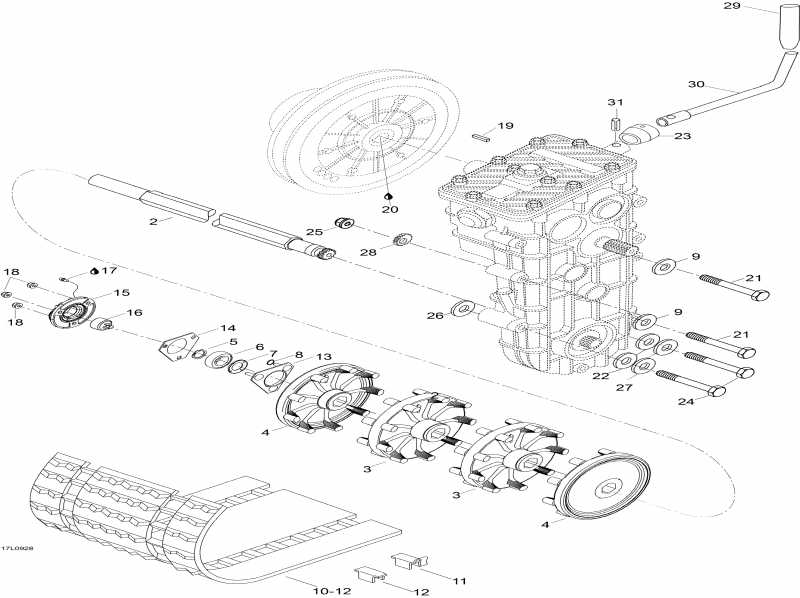 snowmobile  Skandic WT 600, 2009 - Drive System