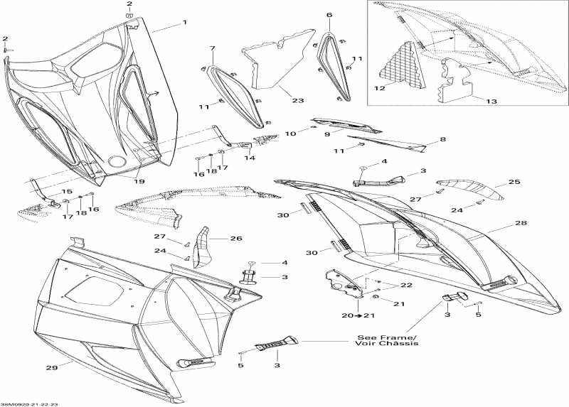 snowmobile Skidoo Summit Fan, 2009  - Hood
