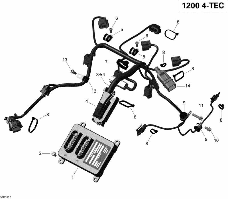 �������� SkiDoo ����������� Grand-Touring LE 1200, 2010 - Engine Harness And Electronic Module
