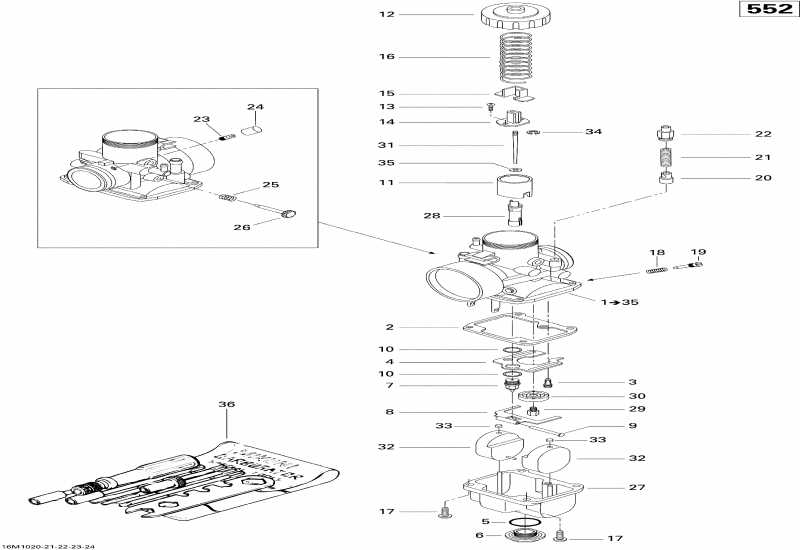 snowmobile Skidoo  Grand-Touring Sport 550F, 2010 - Carburetor