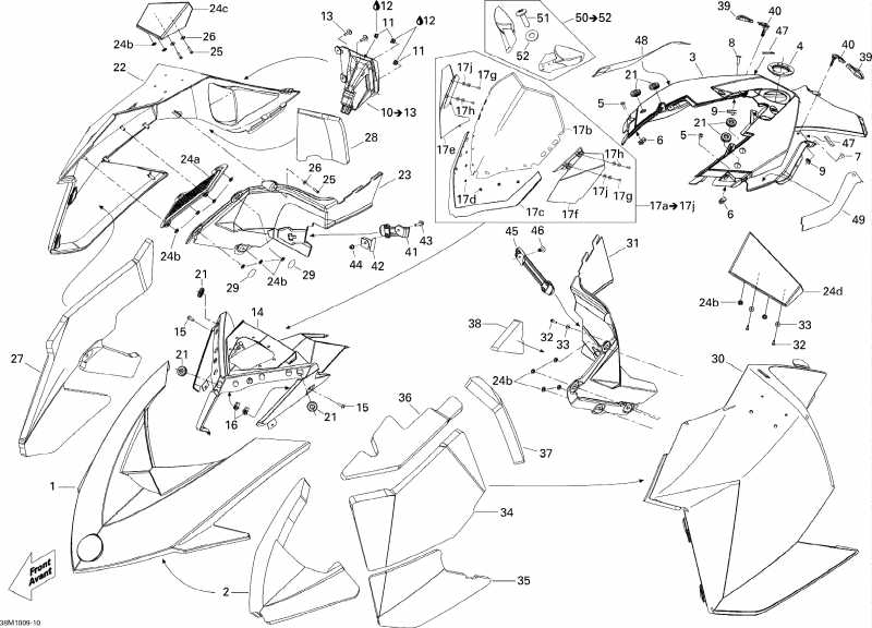 snowmobile Skidoo GSX LE 600HO ETEC, 2010 - Hood