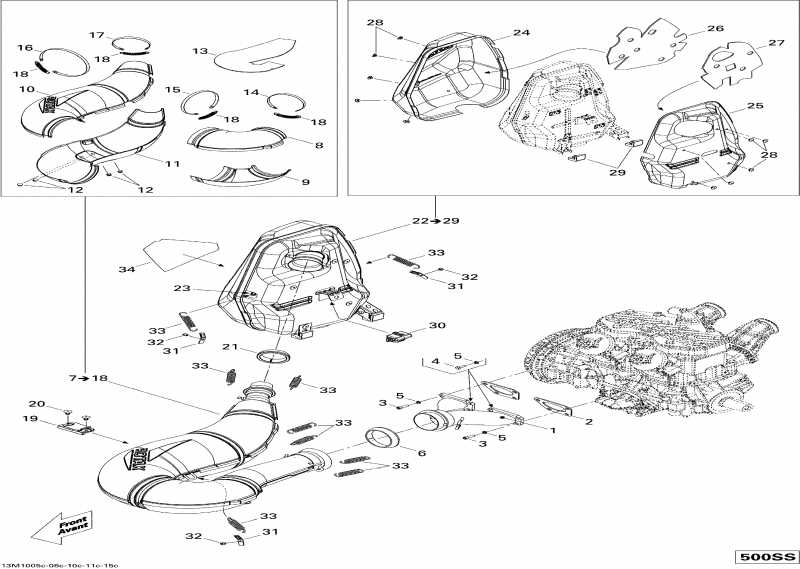 snowmobile SkiDoo - Exhaust System