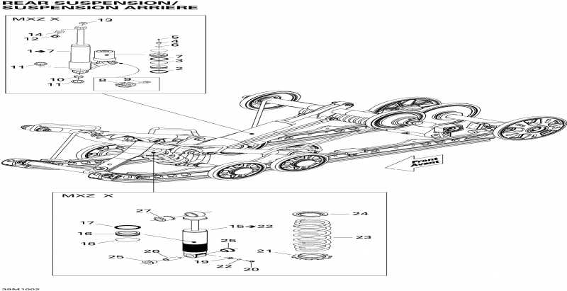 Ski Doo MX Z X 600HO ETEC, 2010 -   Shocks