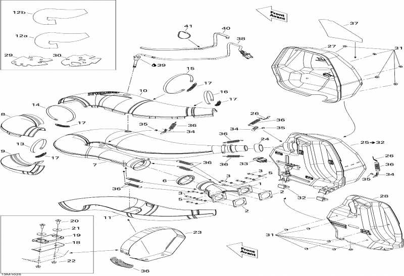 snowmobile   MX Z X 600RS, 2010 - Exhaust System